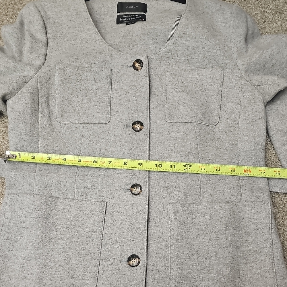 J. Crew Heather Gray Belted Jacket - Picture 10 of 12